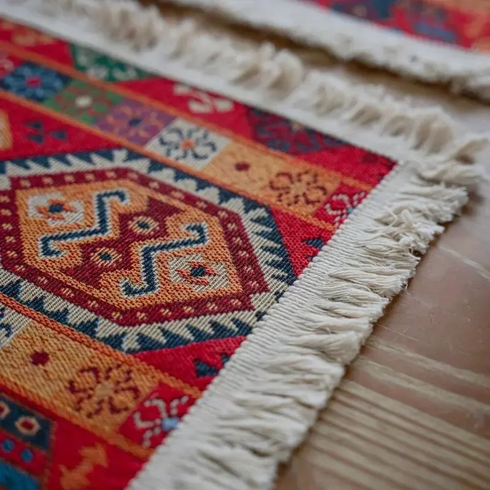 Table Runner Fringe Southwest Aztec Colorful Dining Linen 11.8" x 89" Long Woven - Picture 4 of 4